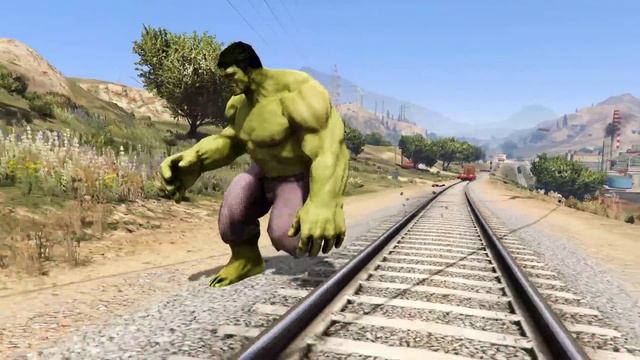 Can Avengers Stop This Train In GTA 5???? (Spider-Man, Thanos, Hulk, Superman, Venom) смотреть онлайн