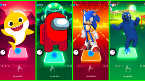 Baby Shark VS Among US VS Sonic VS Rainbow Friends Tiles Hop EDM Rush Coffin Dance