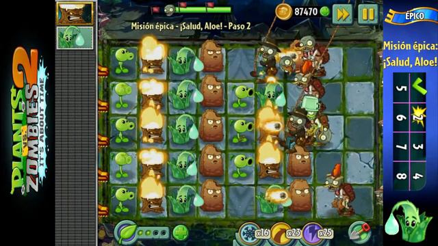 Plants vs Zombies 2 - Misión épica ¡Salud, Aloe! paso 2 смотреть онлайн