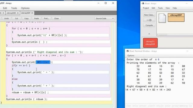 Java Arrays - Two Dimensional - F - Sum of RightDiagonal #javaarraystwodimentional #javaddarrays смотреть онлайн