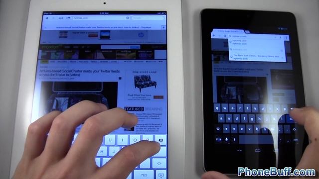 Google Chrome on Nexus 7 vs. Safari on iPad 3 Browser Speed Test смотреть онлайн