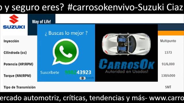 #carrosokenvivo-Suzuki Ciaz:¿Qué tan bueno y seguro eres? смотреть онлайн