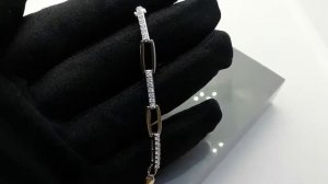 Плоские серебряный браслет женский