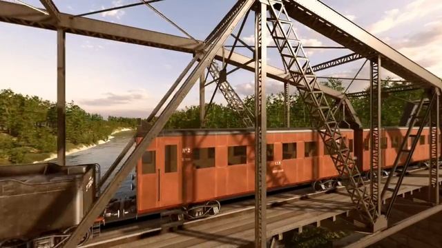 3D steam train animation historical reconstruction 360° VR experience смотреть онлайн