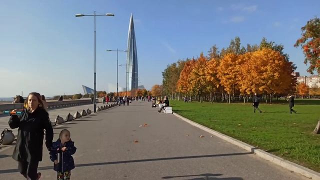 #сашакира Метро Беговая - Парк 300 летия Санкт-Петербурга. Осень. Пешая прогулка. смотреть онлайн