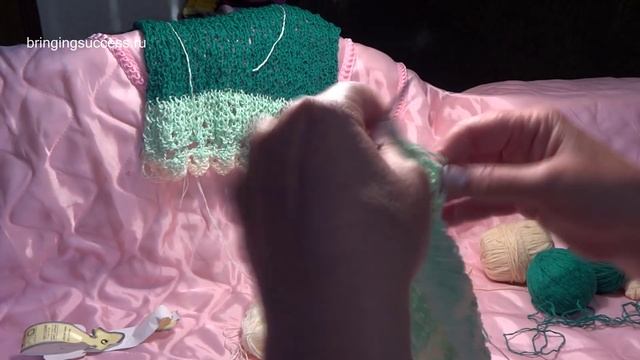 Как связать майку для детей спицами 2 часть смотреть онлайн