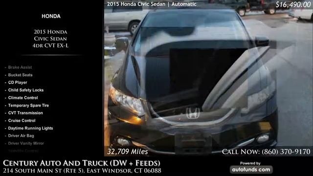 Used 2015 Honda Civic Sedan | Century Auto And Truck (DW + Feeds), East Windsor, CT - SOLD смотреть онлайн