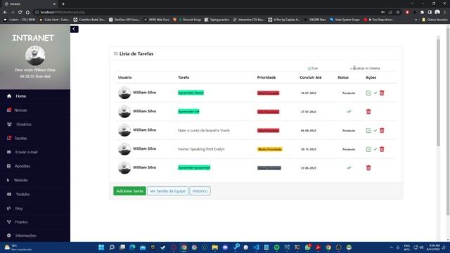 Projeto intranet (PHP, HTML,CSS,BOOTSTRAP,JS e MySQL) смотреть онлайн