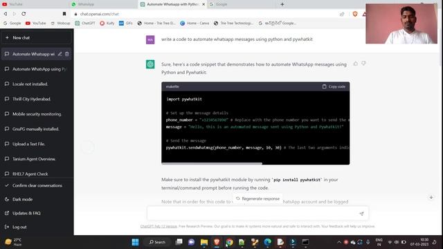 Automate Whatsapp with ChatGPT | ChatGPT on Whatsapp| send messages automatically #chatgpt #whatsap смотреть онлайн