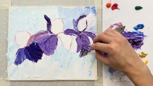 Ирисы Мастихином / Мастер Класс по рисованию акрилом