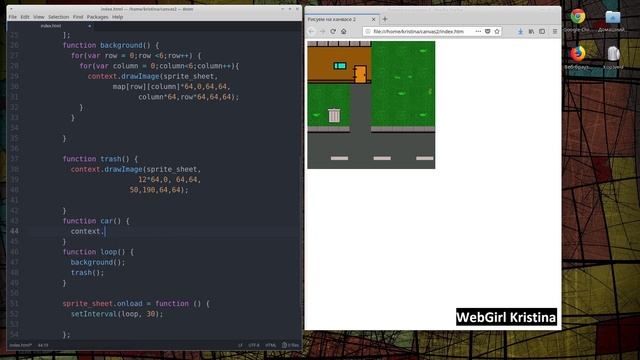 Рисование на HTML5 Canvas 3. Создание анимации. смотреть онлайн