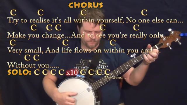 Within You Without You (Beatles) Banjo Cover Lesson in C with Chords/Lyrics смотреть онлайн
