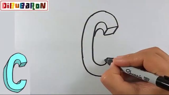 Dibujando un dibujo de la LETRA C en 3D - Dibubaron Speed Drawing смотреть онлайн