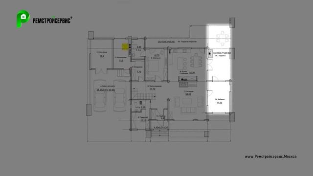 Проект дома в стиле Хай Тек. Дом с сауной, террасой, балконом и гаражом. Архион RH-459 смотреть онлайн