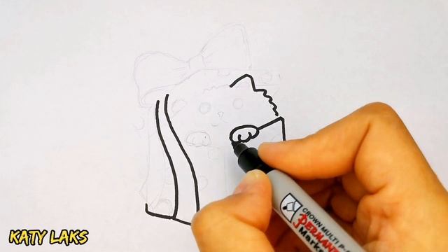 как нарисовать кошку/Как нарисовать подарок/рисунки для срисовки смотреть онлайн