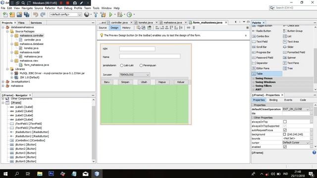 MEMBUAT APLIKASI DATABASE MAHASISWA JAVA BERBASIS MVC смотреть онлайн
