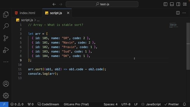 Javascript - Array - Sort on Objects | What is stable sort? | Sorting on RestAPI Data смотреть онлайн