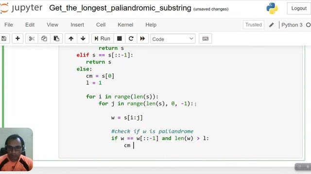 Longest palindromic substring of a given string | Python | String смотреть онлайн