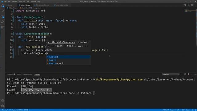 Python lernen, #33 Poker (Texas hold'em) смотреть онлайн