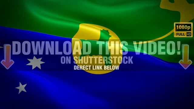 Christmas Island flag video waving in wind. Realistic Flying Fish Cove Flag background. смотреть онлайн