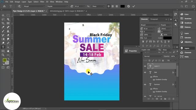 How to Design Professional Flyer Psd - Adobe Photoshop Tutorial смотреть онлайн
