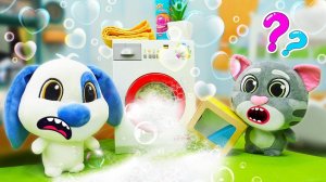Игрушки Говорящий Том и его друзья — Большая стирка! Развивающие видео для детей