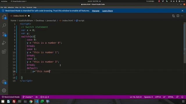 Switch Statement in java script смотреть онлайн