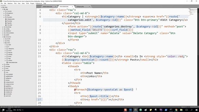 How To Build A Blog With Laravel 5.3 - Part 11 Adding Functionality To Categories And Tags смотреть онлайн