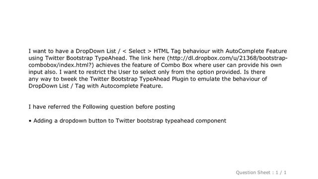 jQuery : Twitter Bootstrap TypeAhead to work like DropDown List / Select Tag with Autocomplete Feat смотреть онлайн