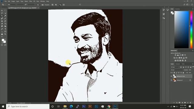 Easy Vector art tutorial in 5 minutes | Black and White portrait in Photoshop for beginners смотреть онлайн