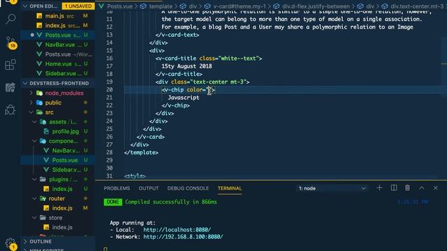 Vue + Vuetify Blog with Laravel REST API #3 Finishing the Post Component смотреть онлайн