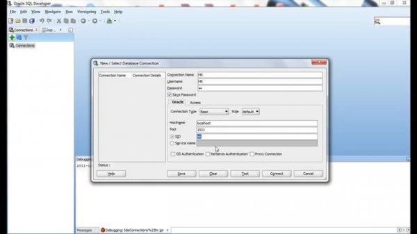 Oracle SQL developer Connection