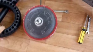 Установка сплошной антипрокольной безвоздушной покрышки на самокат Xiaomi