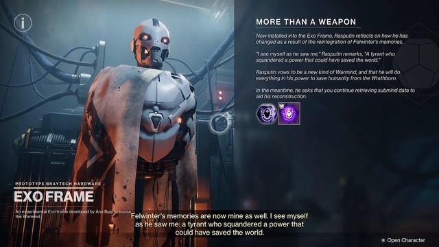 Destiny 2: Talking To Rasputin In His New Exo Frame смотреть онлайн