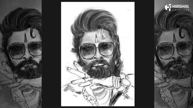 Rapid Color Sketch of The Icon Star Allu Arjun | Pushpa The Rise | Time lapse video смотреть онлайн