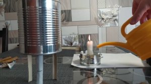 Супер обогреватель из свечи в палатку или дом