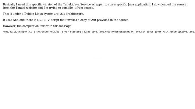 Issues compiling Tanuki Java Service wrapper version 3.1.2 under armv5tel architecture смотреть онлайн