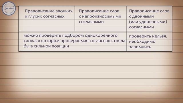 Правописание удвоенных согласных в корне слова