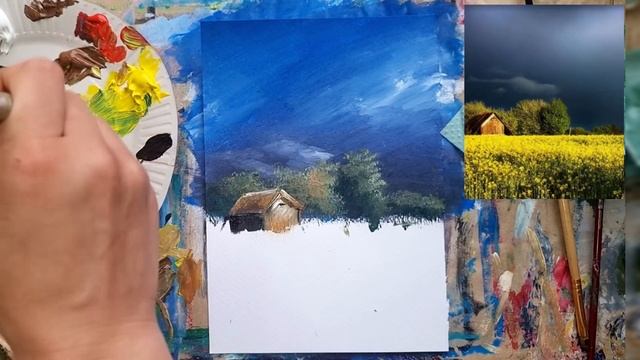 ГРОЗОВОЕ НЕБО |Дом в поле|Рисуем✌ смотреть онлайн