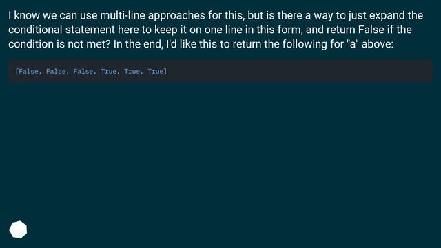 Conditionals for evaluating True and False in a python list comprehension? смотреть онлайн