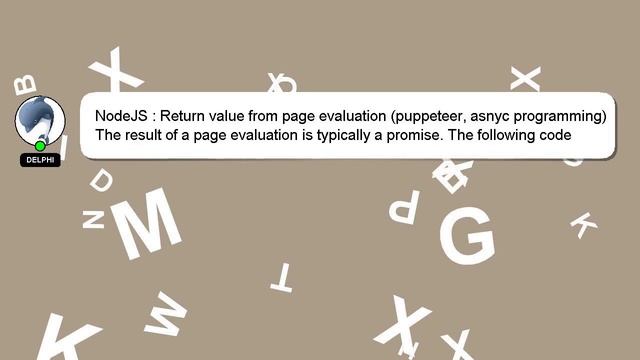 NodeJS : Return value from page evaluation (puppeteer, asnyc programming) смотреть онлайн