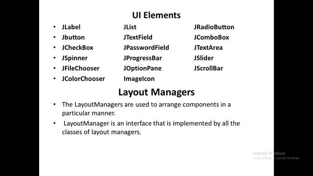User Interface Components in Java Swing смотреть онлайн