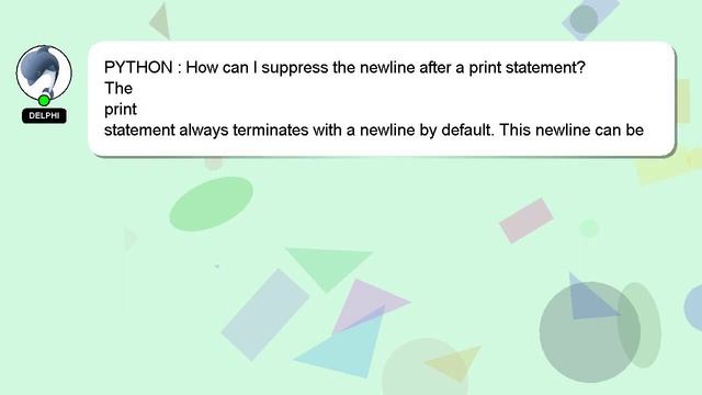 PYTHON : How can I suppress the newline after a print statement? смотреть онлайн