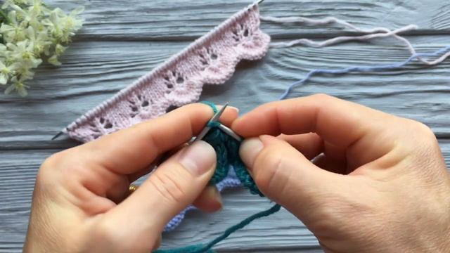 Ажурная кайма спицами! Украшаем начало вязания. смотреть онлайн