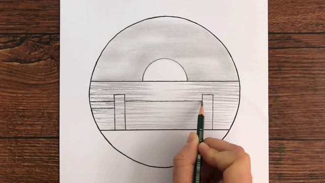 Kolay Karakalem Manzara Resmi Çizimi - Karakalem Çizimleri Kolay - Çizim Mektebi Kolay Çizimler 202