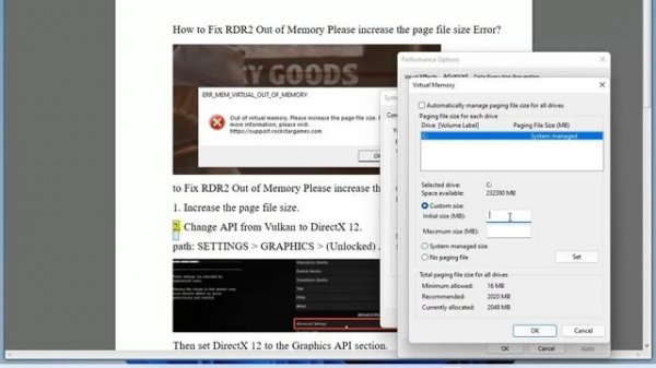 Fix RDR2 Out of Memory Please increase the page file size Error - Fix ERR_MEM_VIRTUAL_OUT_OF_MEMORY