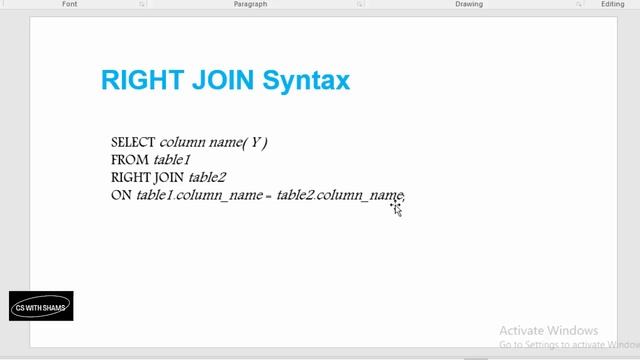 Right join operator in SQL | database tutorial for beginners #18 смотреть онлайн