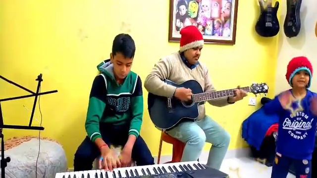 Jingle Bells|| Christmas song and carols|| on piano and guitar cover||by deepak chaudharee deep смотреть онлайн