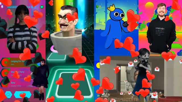 Tiles Hop Top 4 Who Will Win 🎮 🔴 Wednesday 🆚 Skibidi Toilet смотреть онлайн