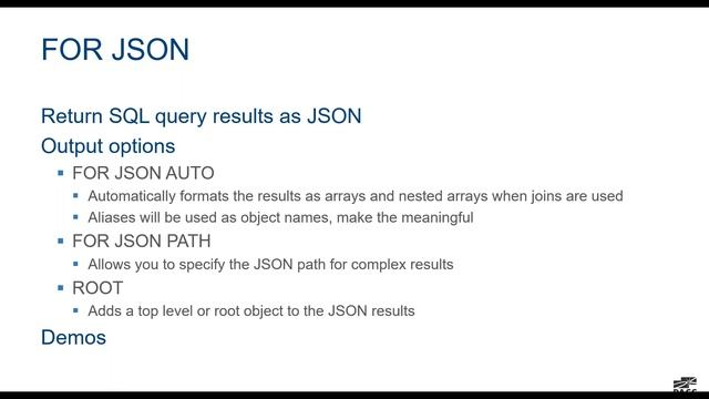 24 Hours of PASS: EDP 2016 - Using JSON with SQL Server 2016 смотреть онлайн